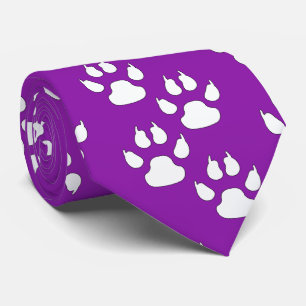 Corbata Mascota Deportiva Blanca Paw De CLAW En Morado