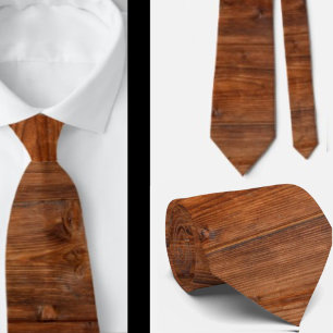 Corbata masculina rústica con imitación de veta de