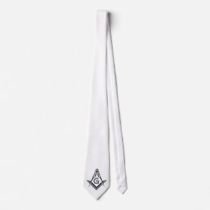 Corbata masónica de masón masónica blanca moderna