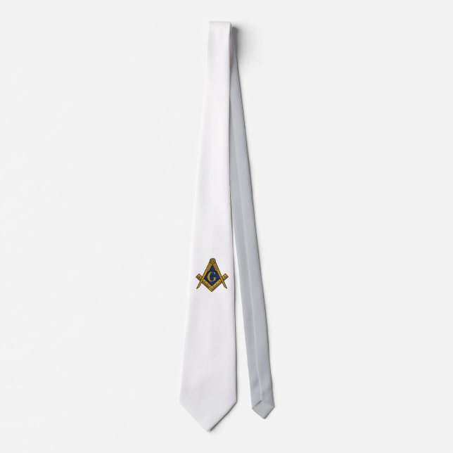 CORBATA MASONS PERSONALIZADO TIE (BLANCO) (Anverso)
