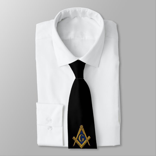 CORBATA MASONS PERSONALIZADO TIE (NEGRO) (Atado)