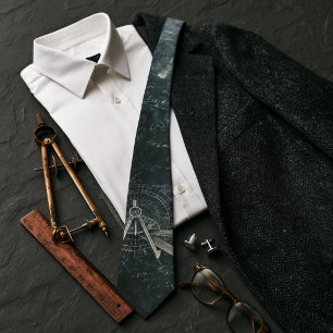 Corbata Matemáticas y Geometría Vintage Pizarra Académica