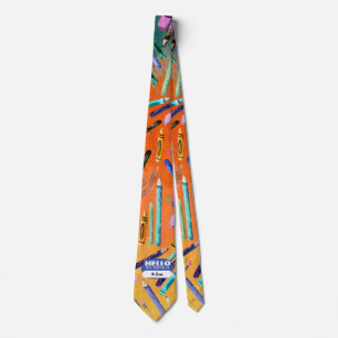 Corbata Material escolar con patrón ombré