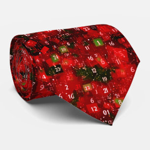 Corbata Math Abstract Navidades Red Green