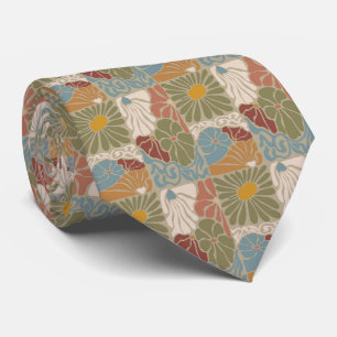 Corbata Matisse Groovy floral Art Nouveau 1970s Boho 