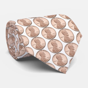 Corbata Matriz de dinero de peniques de cobre