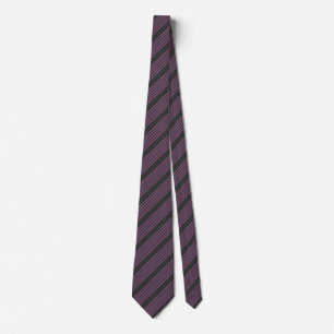 Corbata Mauve púrpura y carbón vegetal de cinco rayas