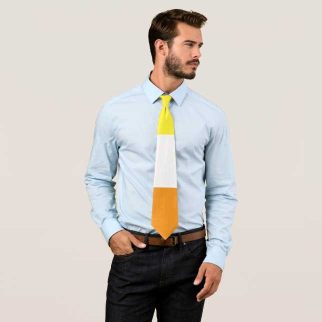 Corbata Maverique Naranja Amarillo Blanco strip LGBT (In situ)