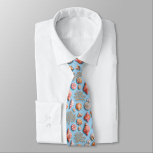Corbata Maximalista Coral Estrella de Mar Azul