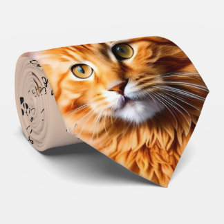 Corbata Me encanta el Naranja de gatos Tabby Cat Neck Tie