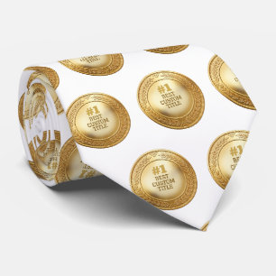 Corbata Medalla personalizada 3D realista editable de oro