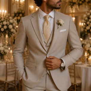 Corbata Medallón Barroco de Oro Champán