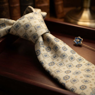 Corbata Medallón de azulejo marroquí Navy Marfil