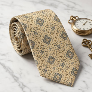 Corbata Medallón de Baldosa Azul Polvoriento de Colección