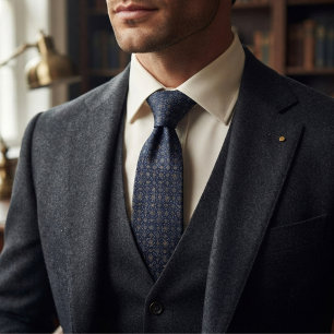 Corbata Medallón de enrejado dorado de la Marina