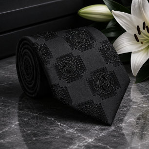 Corbata Medallón de Funeral Negro