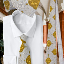 Medallón de oro plateado elegante patrón