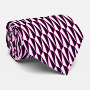 Corbata Mediados de siglo geométricos, negro, blanco,