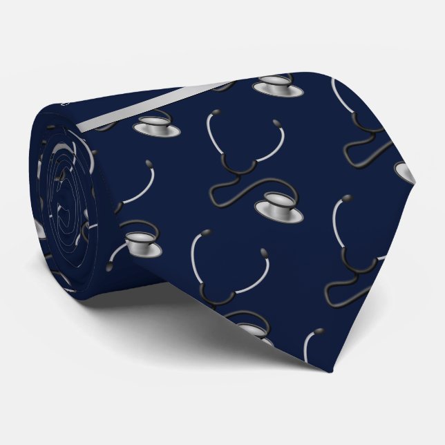 Corbata Medical, Nurse, Doctor themed stethoscopes, Name (Enrollado)