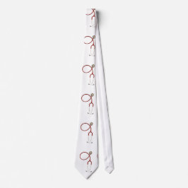 Corbata Médicas Necktie con estetioscopio en blanco