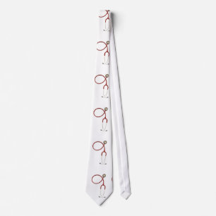Corbata Médicas Necktie con estetioscopio en blanco