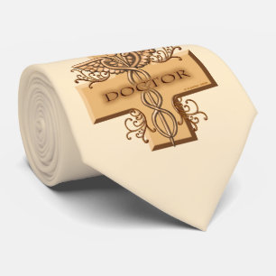 Corbata Médico de Cross caduceus