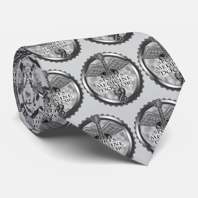 Corbata Médico de Medicina Deportiva Silver  (Enrollado)