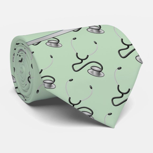 Corbata Médico, Enfermero, Estetoscopios con temática Médi (Enrollado)
