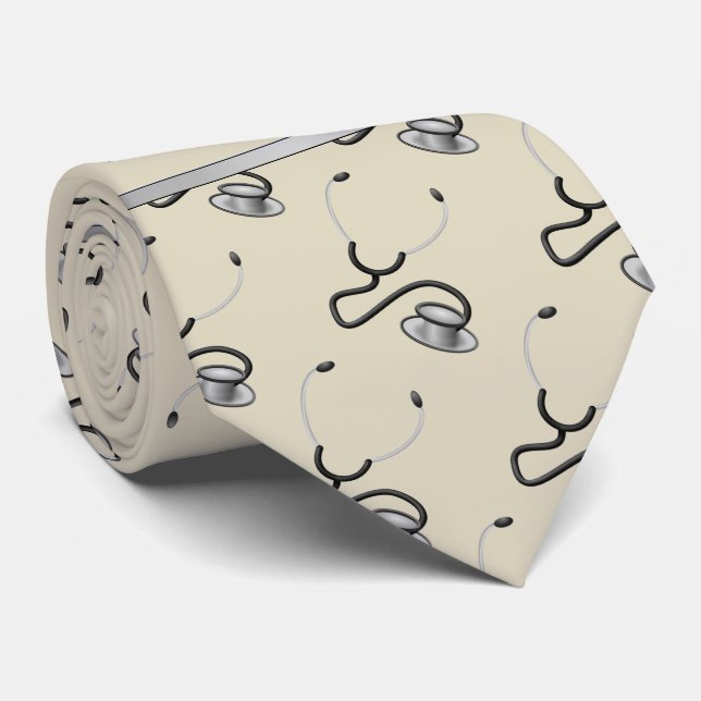 Corbata Médico, Enfermero, Estetoscopios con temática Médi (Enrollado)