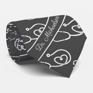 Corbata Médico Médica Nombre Patrón estetoscopio Médico