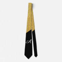 Medio oro y monograma elegante diagonal negro