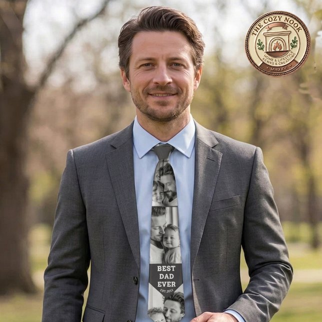 Corbata Mejor Papá Personalizado Colage de Fotos Múltiples (Subido por el creador)