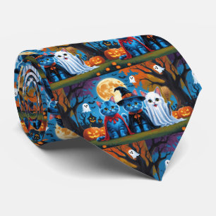 Corbata Melancolía de gatos azules oriental Halloween Funn