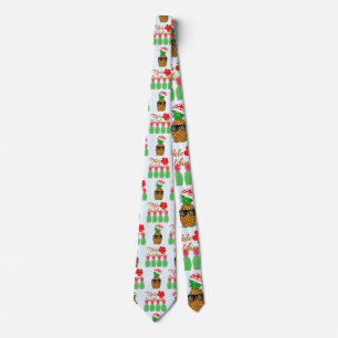 Corbata Mele Kalikimaka Hawaiana Piña Feliz Navidad