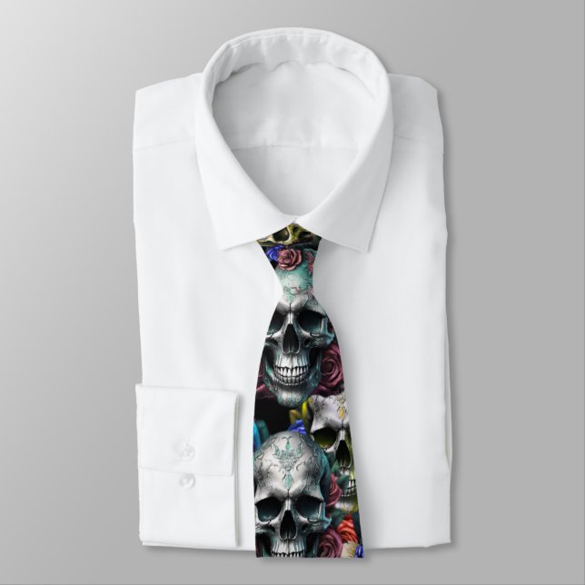 Corbata Memento Mori Skulls Tie (Atado)