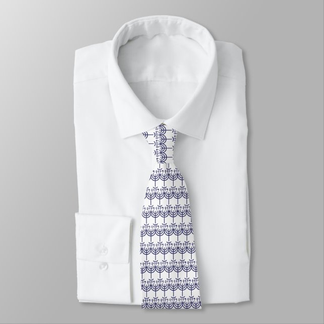 Corbata Menorah Navy Tie (Atado)