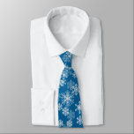 Corbata Men's Tie-Christmas Snowflakes<br><div class="desc">This men's tie is shown in Blue with a White festive holiday Christmas snowflakes print. 
Customize this item or buy as is.</div>