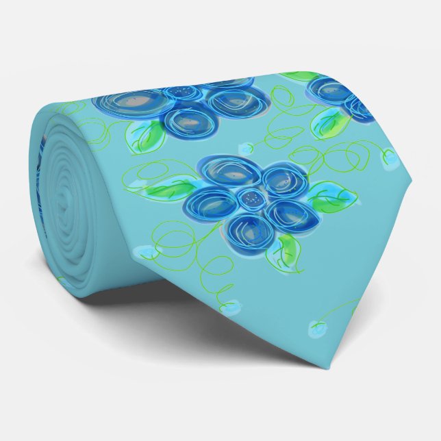 Corbata Menswear Monogrammed Blue Flowe Tie (Enrollado)