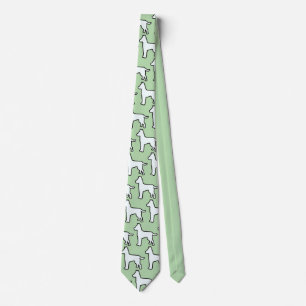 Corbata Menta Perro Blanco