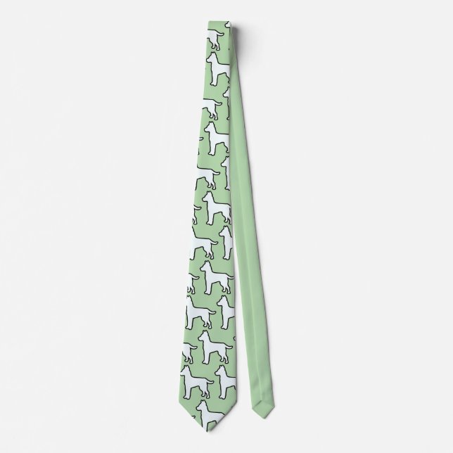 Corbata Menta Perro Blanco (Anverso)