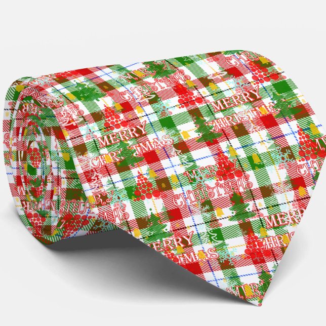 Corbata Merry Christmas Decorated Plaid Tartán (Subido por el creador)