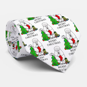 Corbata Merry Christmas Tree 2 Poodle (blanco) Dog Fun