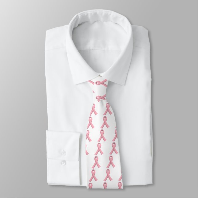 Corbata Mes de Conciencia sobre el Cáncer de Mama (Atado)