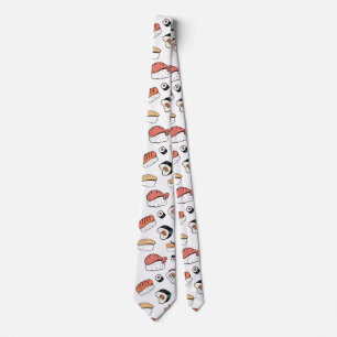Corbata Mezcla de Sushi Dibujada a Mano