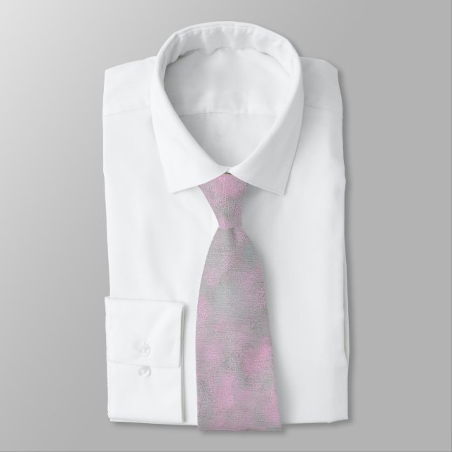 Corbata Mezcla rosa y gris Personalizado lazos (Atado)