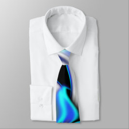 Corbata Mezcla suave con curvas de neón azul sobre la somb