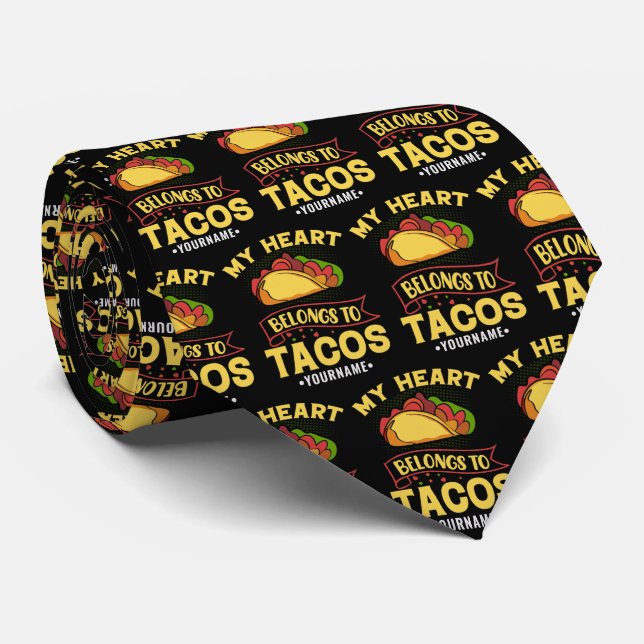 Corbata Mi Corazón Pertenece A Los Tacos (Enrollado)