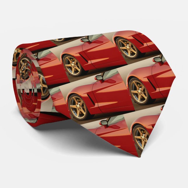 Corbata Mi Corvette rojo (Enrollado)