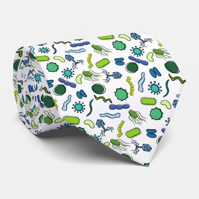 Corbata Microbiología - Color sobre blanco (Enrollado)
