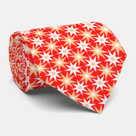 Corbata Mid-Century Modern Geometric Star Pattern Red
